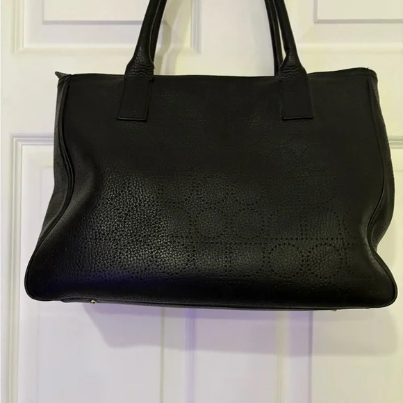 EUC Kate Spade Noel Rue Black Tote Perforated Pebbled Leather Handbag - Picture 8 of 15